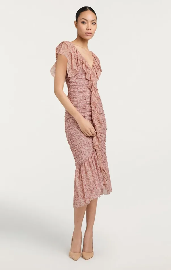Women Midi Cinq Sept Paola Dress Blusher Multi