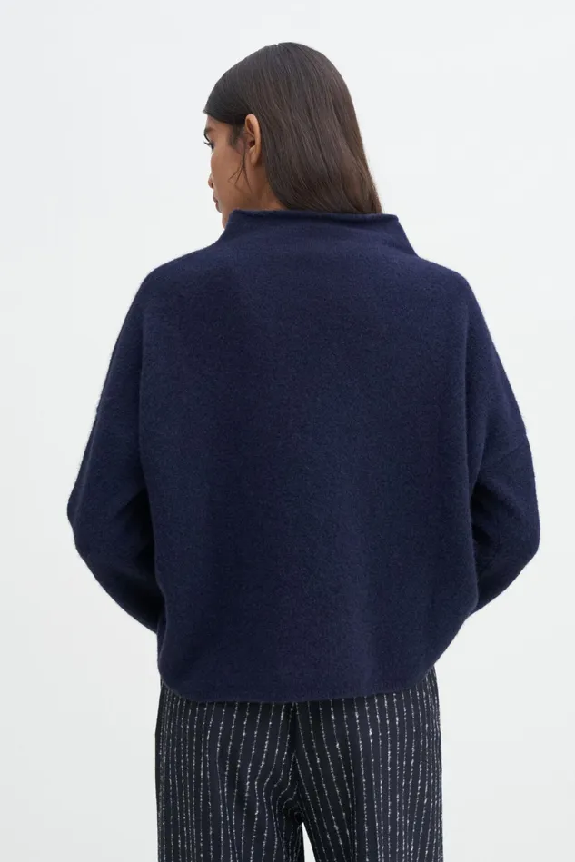 Women Mika Yak Funnelneck Sweater Navy Filippa K Knitwear