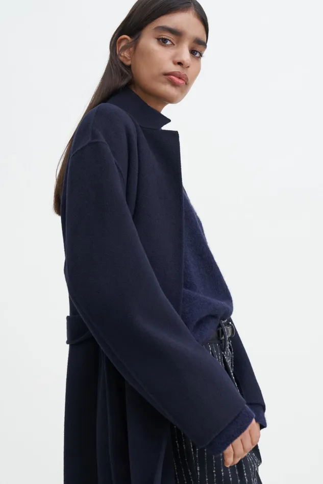 Women Mika Yak Funnelneck Sweater Navy Filippa K Knitwear