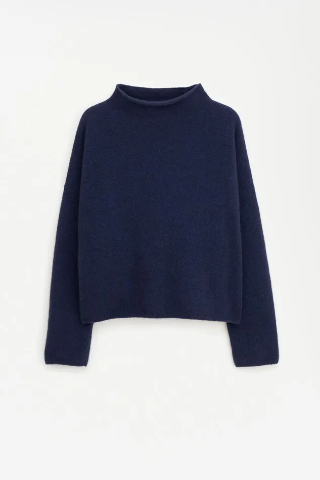 Women Mika Yak Funnelneck Sweater Navy Filippa K Knitwear
