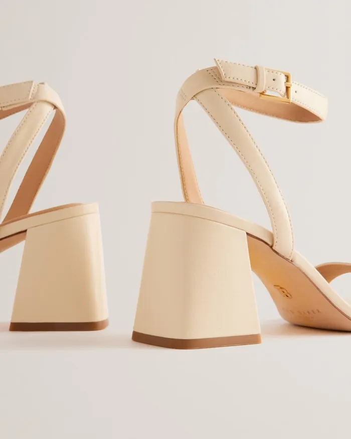 Women MILLIIY 8211 Block Heel Sandals With Coin Detail Ecru Ted Baker Heels