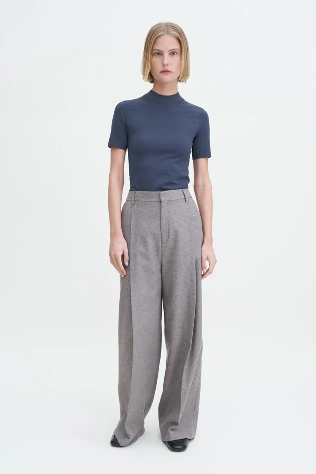 Women Mock Neck Tee Dawn Blue Filippa K Tops
