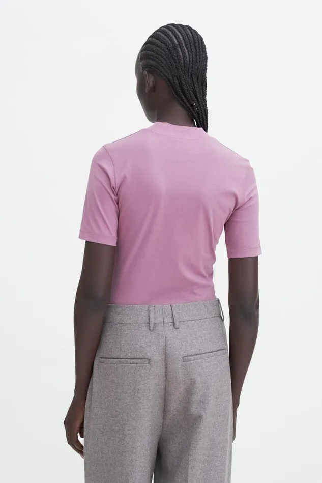 Women Mock Neck Tee Dusty Lilac Filippa K Tops