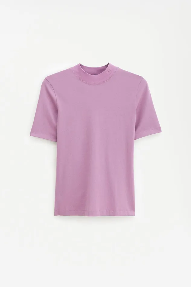 Women Mock Neck Tee Dusty Lilac Filippa K Tops