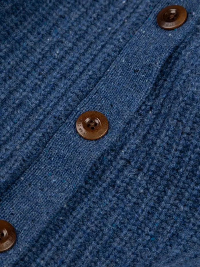 Women Mora Crew Neck Cardigan Denim Finisterre Knitwear