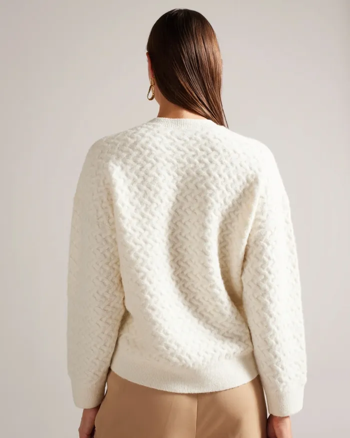Women MORLEA 8211 Horizontal Cable Relaxed Jumper Ivory Ted Baker Jumpers and Cardigans Women MORLEA 8211 Horizontal Cable Relaxed Jumper Ivory Ted Baker Jumpers and Cardigans