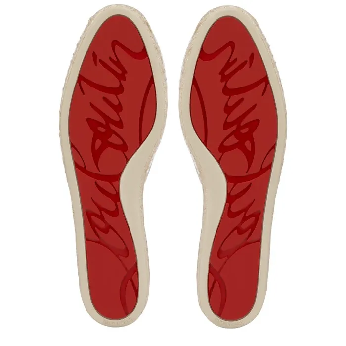 Women Nanou Lace CL Espadrilles 8211 Olona Canva And Calf Leather 8211 Bianco Christian Louboutin Flats and Loafers