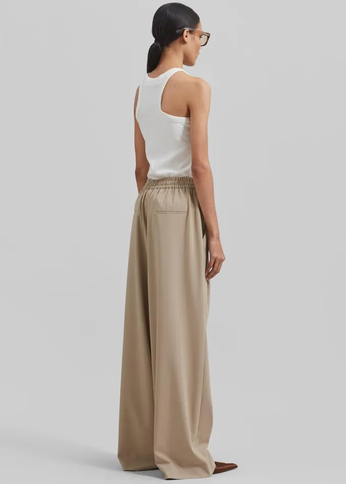 Women Neva Wide Trousers 8211 Beige The Frankie Shop Bottoms