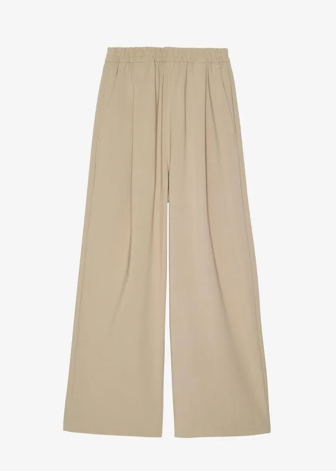 Women Neva Wide Trousers 8211 Beige The Frankie Shop Bottoms