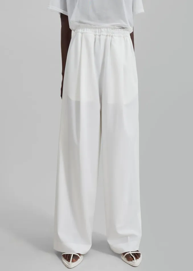 Women Neva Wide Trousers 8211 White The Frankie Shop Bottoms