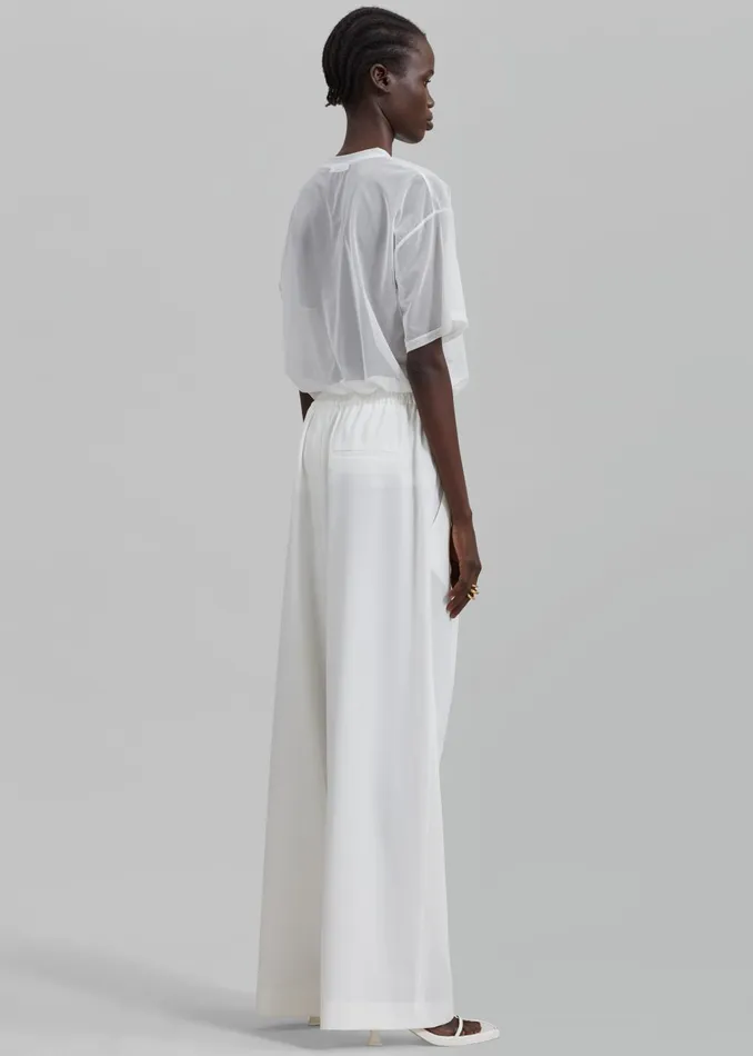 Women Neva Wide Trousers 8211 White The Frankie Shop Bottoms