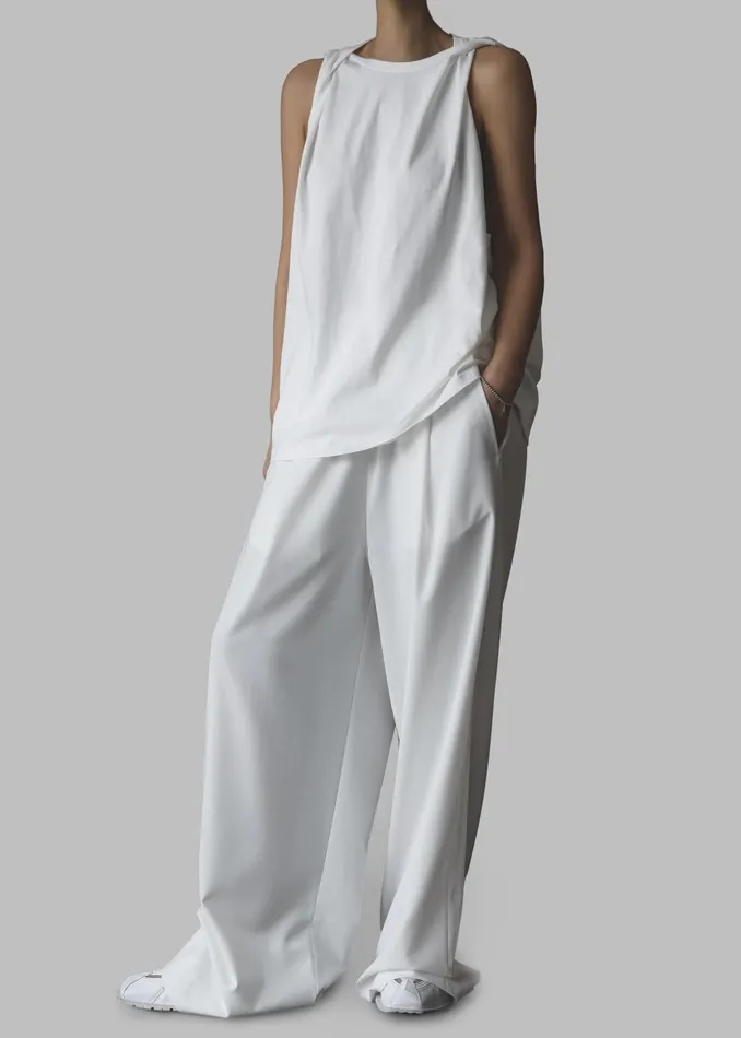 Women Neva Wide Trousers 8211 White The Frankie Shop Bottoms