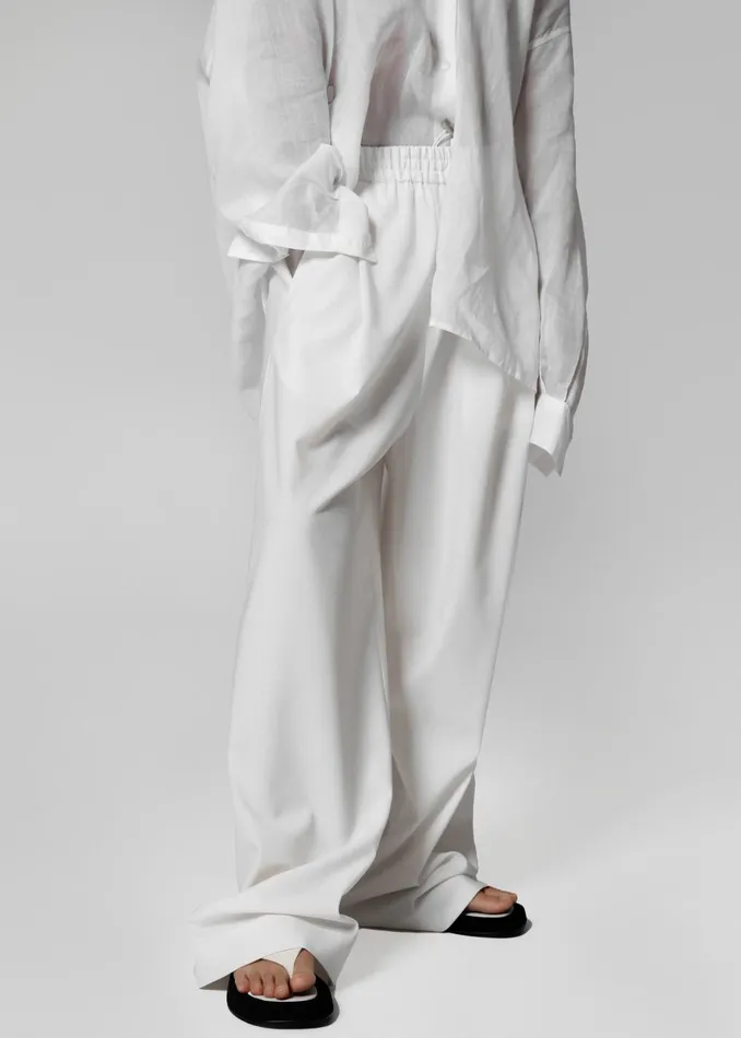 Women Neva Wide Trousers 8211 White The Frankie Shop Bottoms