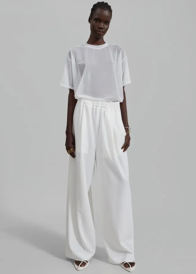 Women Neva Wide Trousers 8211 White The Frankie Shop Bottoms