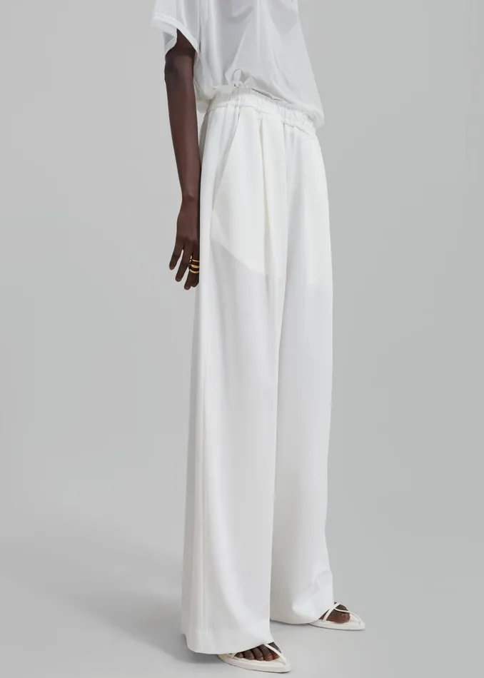 Women Neva Wide Trousers 8211 White The Frankie Shop Bottoms
