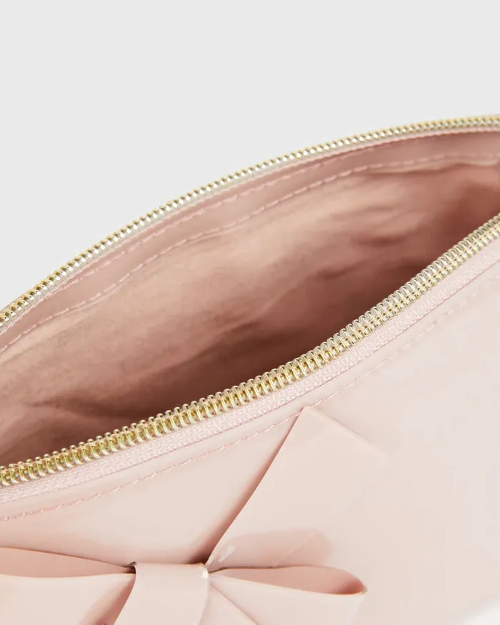 Women NICOLAI 8211 Glossy Bow Embellished Makeup Bag Pale Pink Ted Baker Wash and Makeup Bags