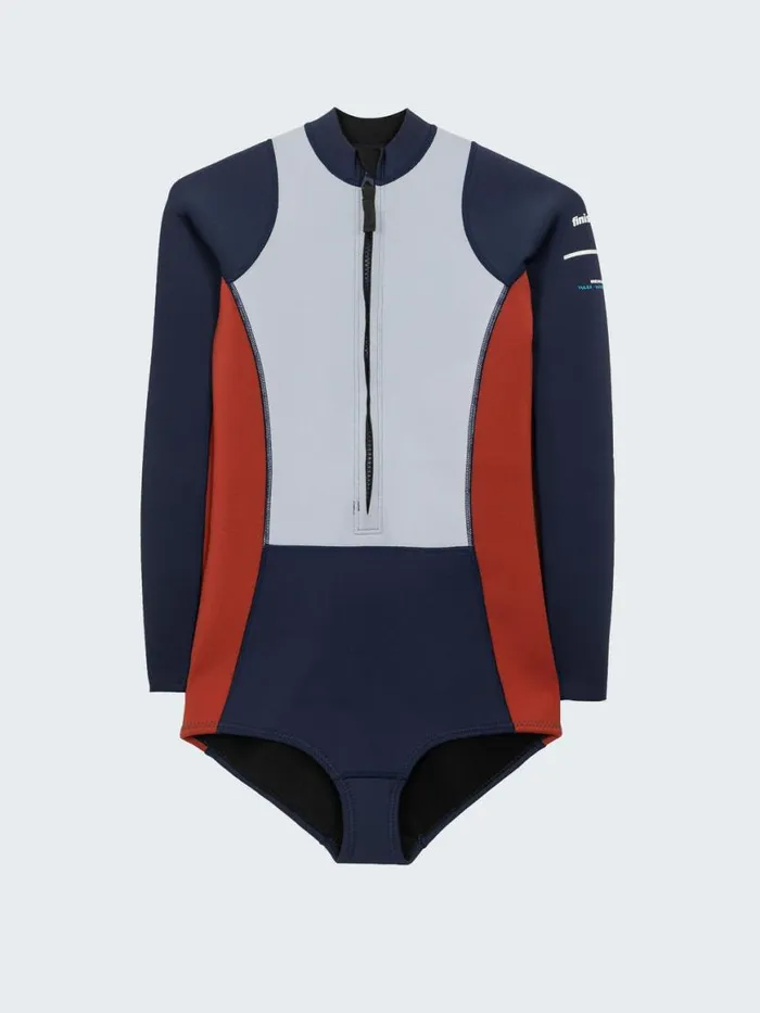 Women Nieuwland 2mm Yulex Long Sleeve Swimsuit Navyskyrust Finisterre Swimwear and Bikinis