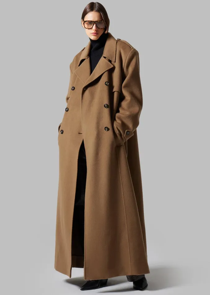 Women Nikola Padded Trench Coat 8211 Camel The Frankie Shop Outerwear