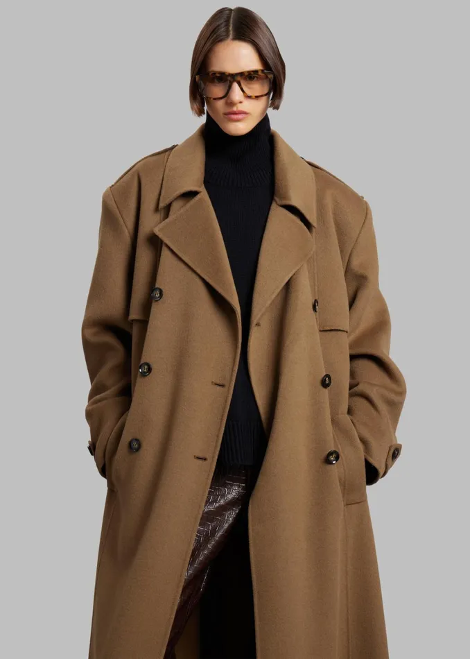 Women Nikola Padded Trench Coat 8211 Camel The Frankie Shop Outerwear