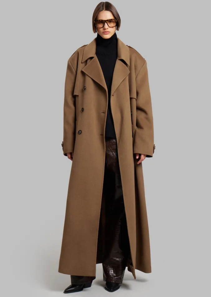 Women Nikola Padded Trench Coat 8211 Camel The Frankie Shop Outerwear