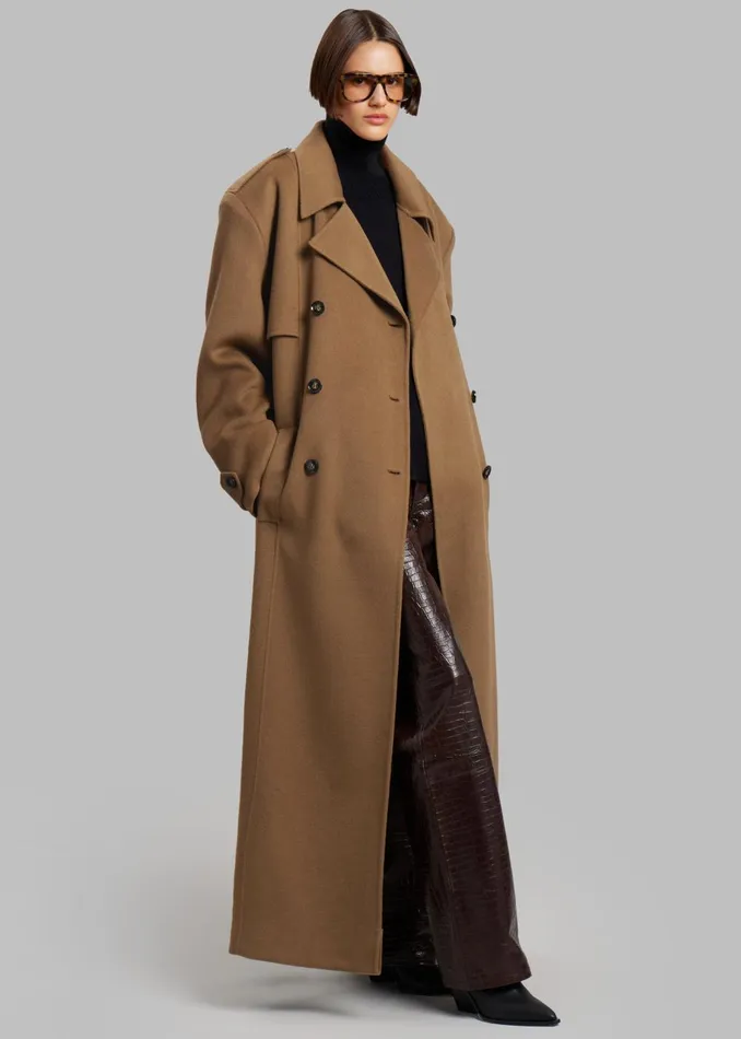 Women Nikola Padded Trench Coat 8211 Camel The Frankie Shop Outerwear