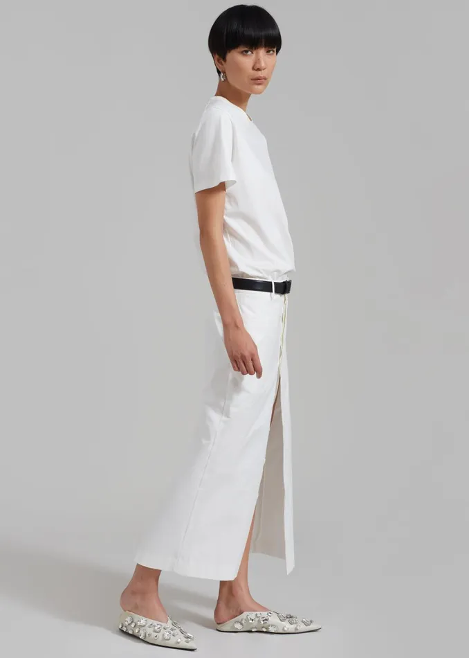Women Norah Slit Midi Skirt 8211 White The Frankie Shop Bottoms