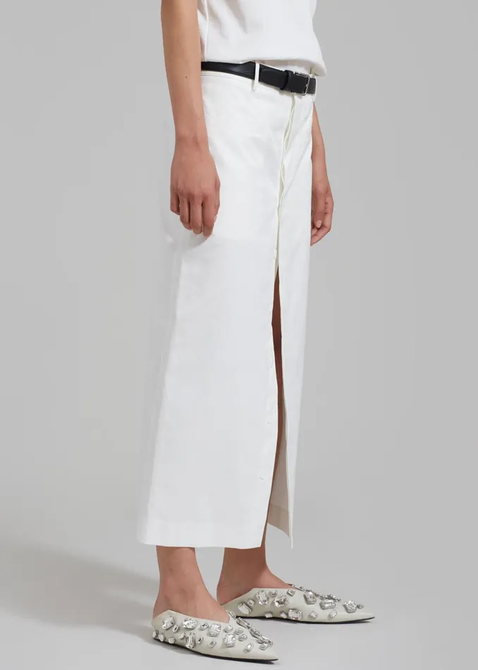 Women Norah Slit Midi Skirt 8211 White The Frankie Shop Bottoms