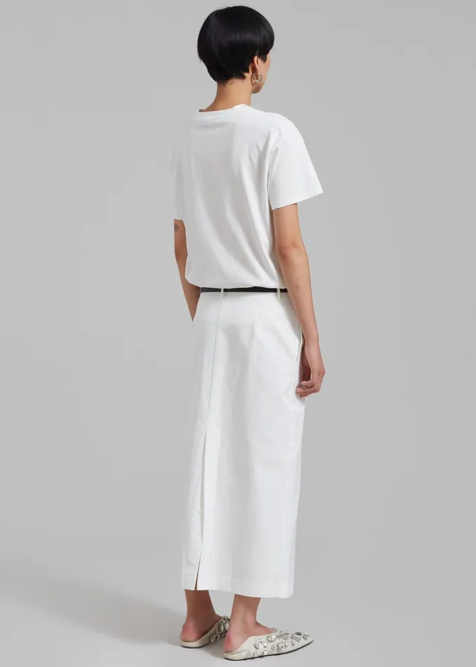 Women Norah Slit Midi Skirt 8211 White The Frankie Shop Bottoms