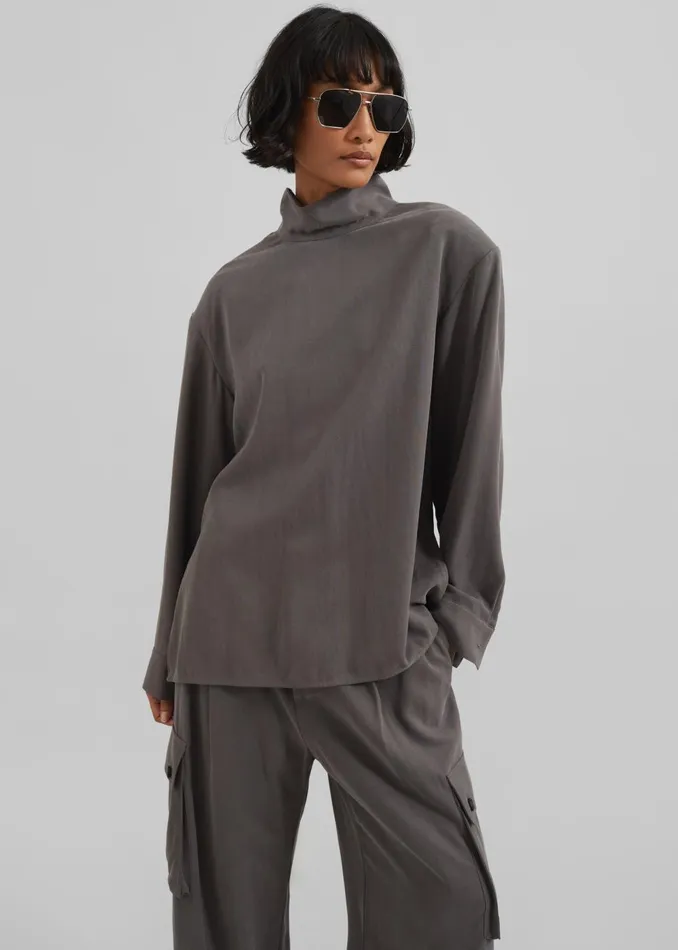 Women Nyro Blouse 8211 Charcoal The Frankie Shop Tops