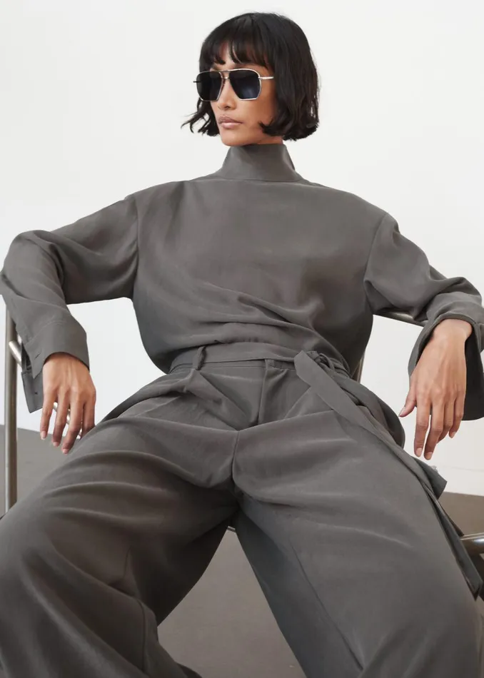 Women Nyro Blouse 8211 Charcoal The Frankie Shop Tops