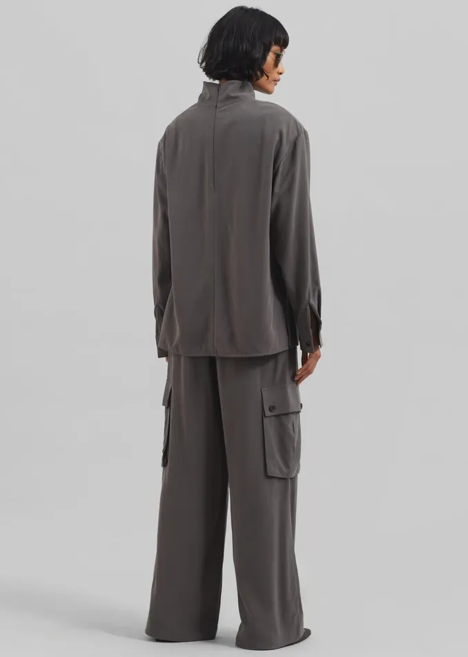 Women Nyro Blouse 8211 Charcoal The Frankie Shop Tops
