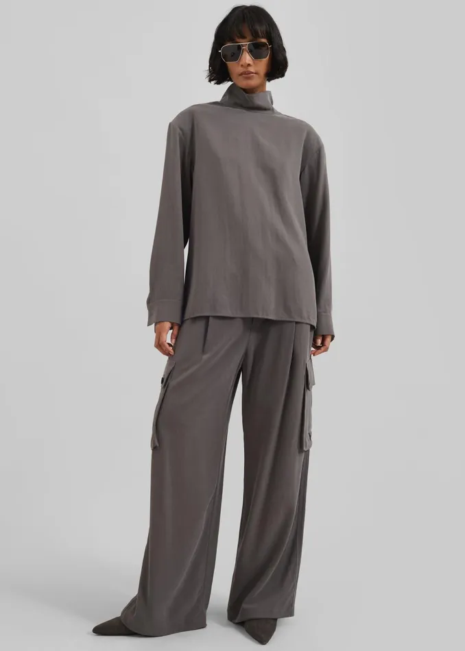 Women Nyro Blouse 8211 Charcoal The Frankie Shop Tops