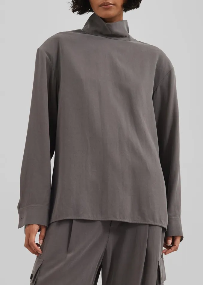 Women Nyro Blouse 8211 Charcoal The Frankie Shop Tops