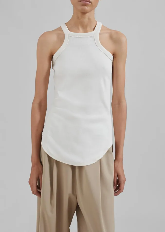 Women Omi Halter Tank Top 8211 Cream The Frankie Shop Tops