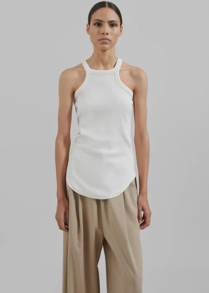 Women Omi Halter Tank Top 8211 Cream The Frankie Shop Tops
