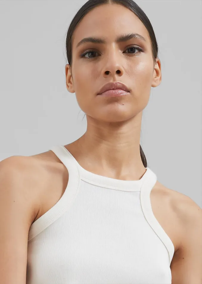 Women Omi Halter Tank Top 8211 Cream The Frankie Shop Tops