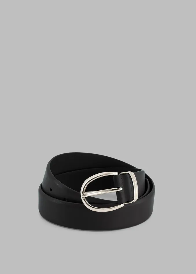Women Ora Leather Belt 8211 BlackSilver The Frankie Shop