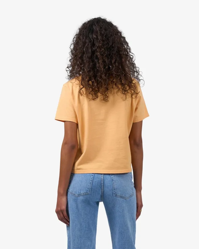 Women Organic Boxy Crop Tee Faded Pink Colorful Standard TShirts