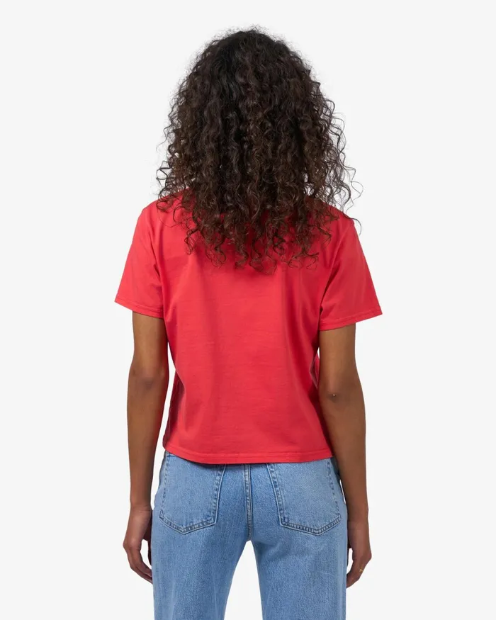 Women Organic Boxy Crop Tee Magenta Blaze Colorful Standard TShirts