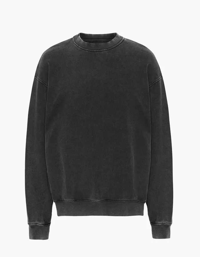 Women Organic Oversized Crew 8211 Faded Black Crewneck Sweatshirts Colorfulstandard