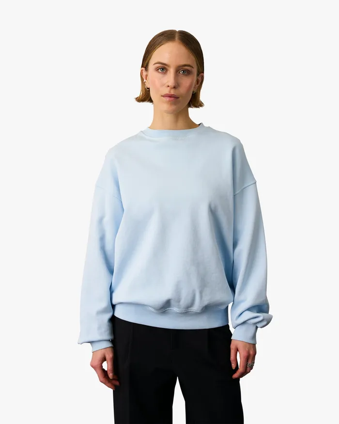 Women Organic Oversized Crew 8211 Faded Black Crewneck Sweatshirts Colorfulstandard