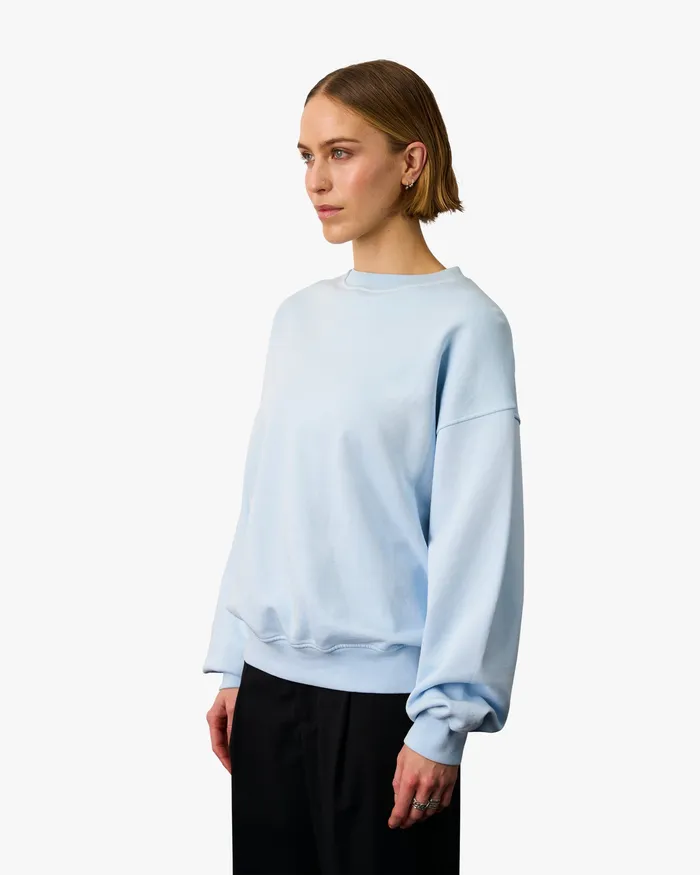 Women Organic Oversized Crew 8211 Faded Black Crewneck Sweatshirts Colorfulstandard