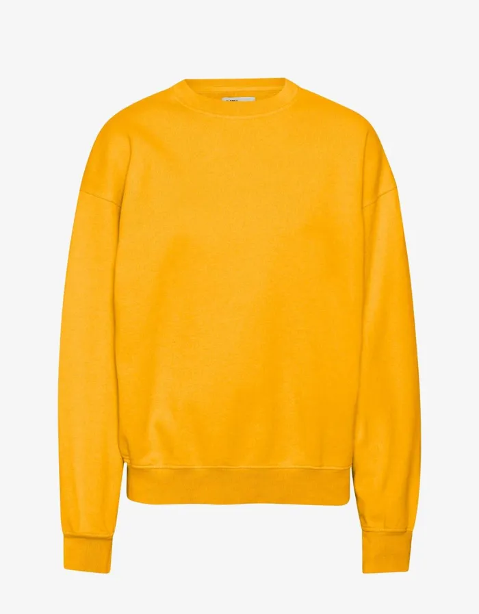 Women Organic Oversized Crew Burned Yellow Colorful Standard Crewneck Sweatshirts