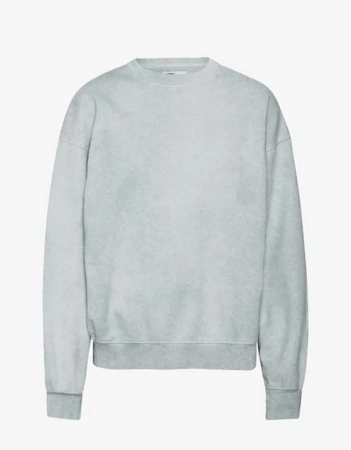 Women Organic Oversized Crew Faded Grey Colorful Standard Crewneck Sweatshirts