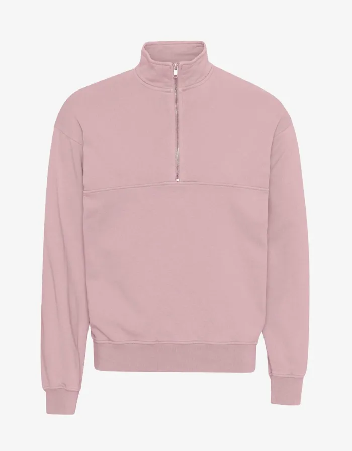 Women Organic Quarter Zip Faded Pink Colorful Standard Quarter Zips