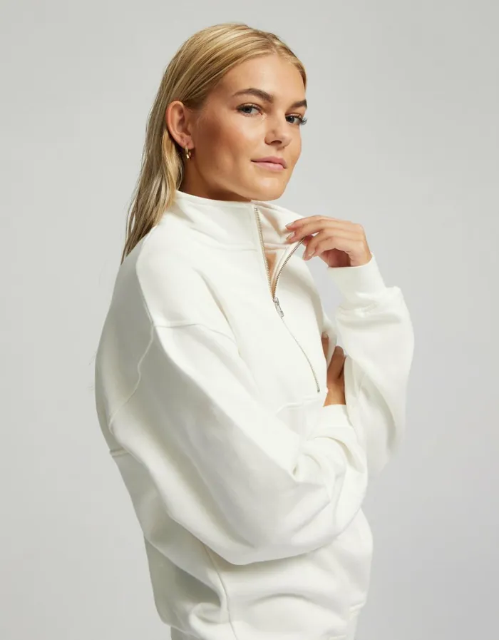 Women Organic Quarter Zip Limestone Grey Colorful Standard Quarter Zips