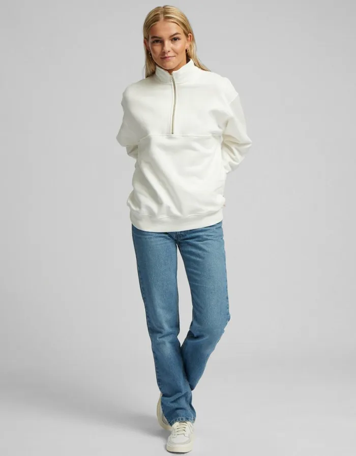 Women Organic Quarter Zip Limestone Grey Colorful Standard Quarter Zips