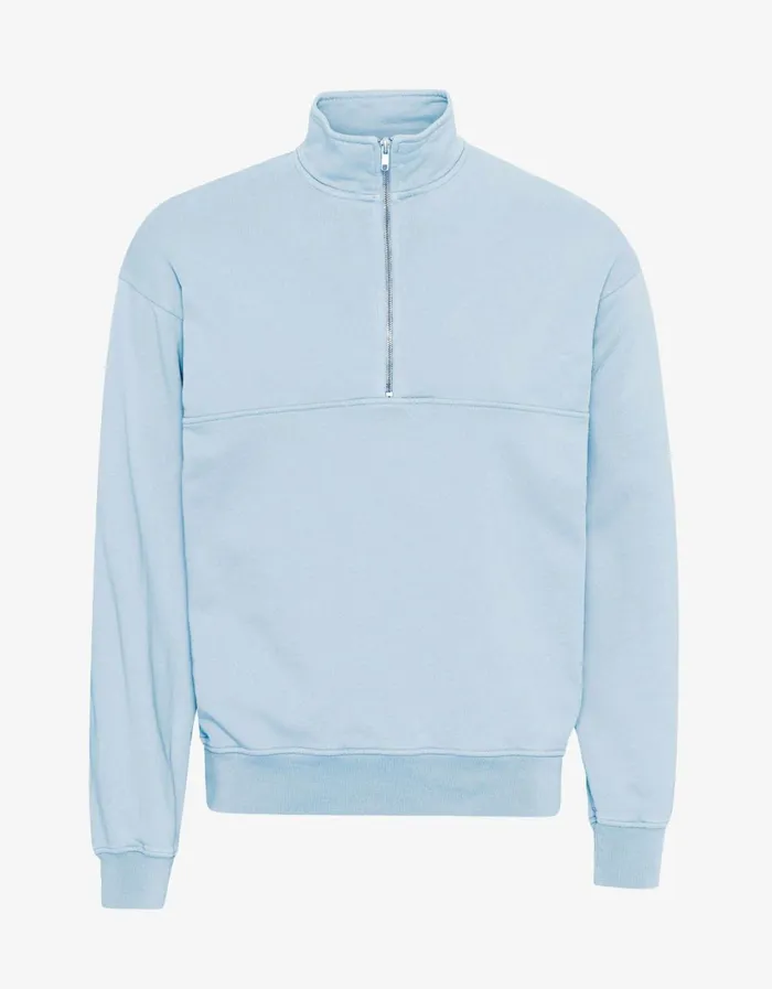 Women Organic Quarter Zip Polar Blue Colorful Standard Quarter Zips