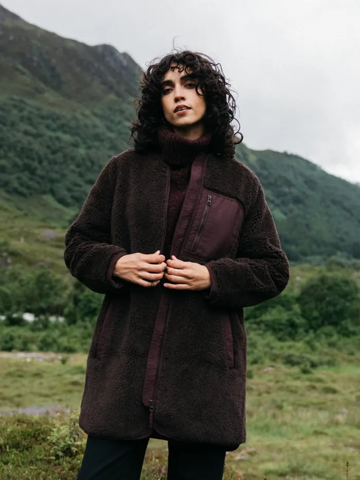 Women Orsik Fleece Longline Jacket Seal Brown Finisterre Jackets Coats and Gilets Women Orsik Fleece Longline Jacket Seal Brown Finisterre Jackets Coats and Gilets