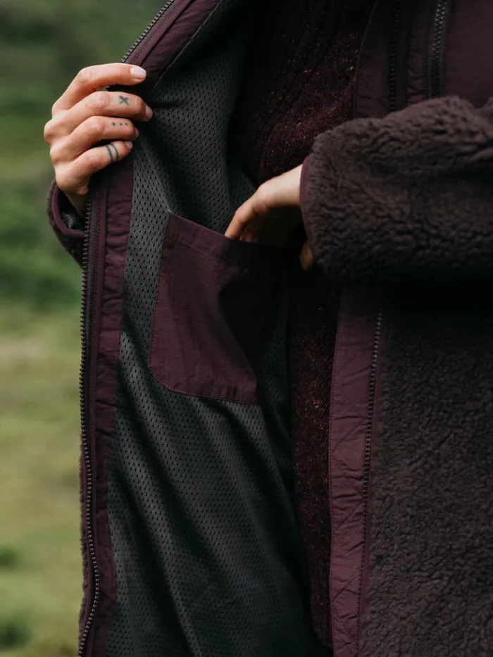 Women Orsik Fleece Longline Jacket Seal Brown Finisterre Jackets Coats and Gilets Women Orsik Fleece Longline Jacket Seal Brown Finisterre Jackets Coats and Gilets